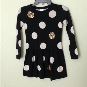 Girls black and white sweater dress